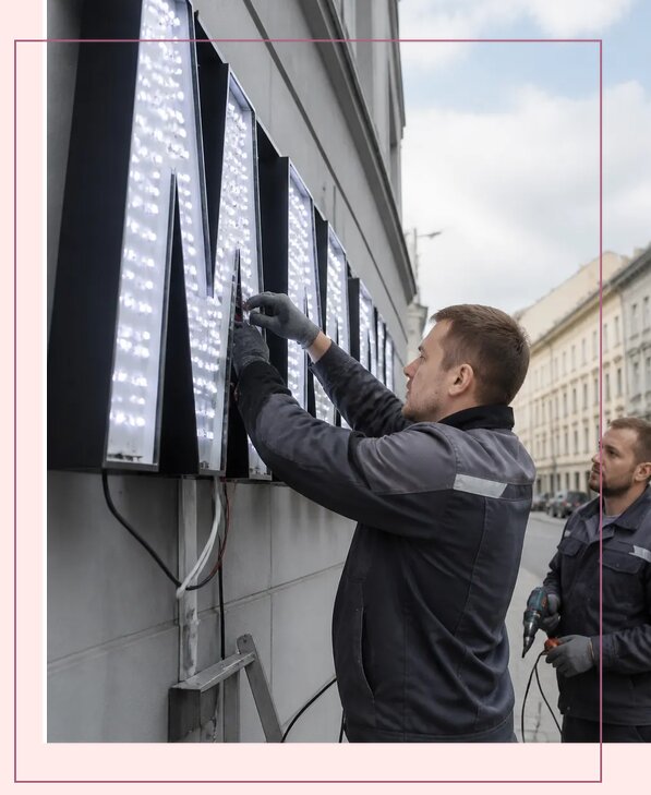 Изготовление и монтаж светодиодных LED вывесок в Махачкале