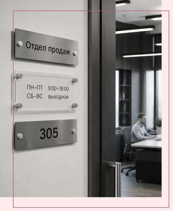 Офисные таблички на дверь в Махачкале по цене от 5074 р. | Аванза-Мхч